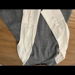 Club Monaco dress in grey with white sleeves